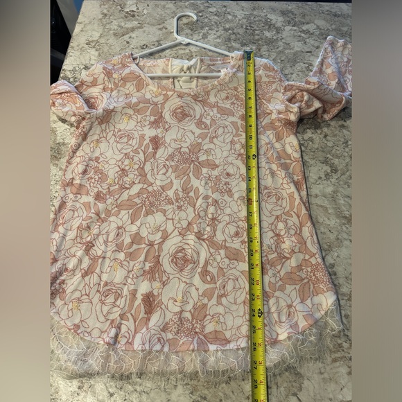 LC Lauren Conrad Floral Lace Tie Back Top Medium - Picture 9 of 12